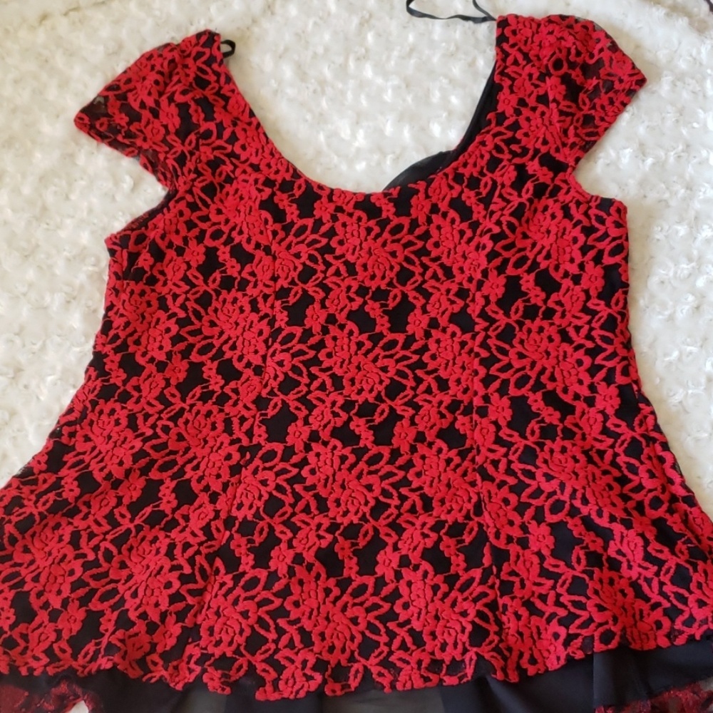 Red Peplum Blouse